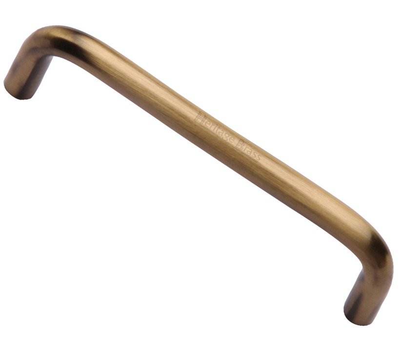 Heritage Brass D Shaped Cabinet Pull Handle (96mm, 128mm  Or 160mm C/c), Antique Brass