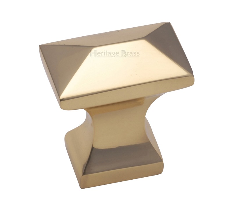 Heritage Brass Anvil Design Pyramid Cabinet Knob, Polished Brass