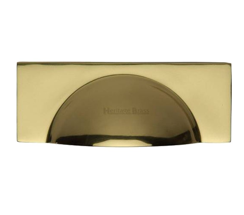 Heritage Brass Cabinet Drawer Pull Handle (57mm C/c), Polished Brass