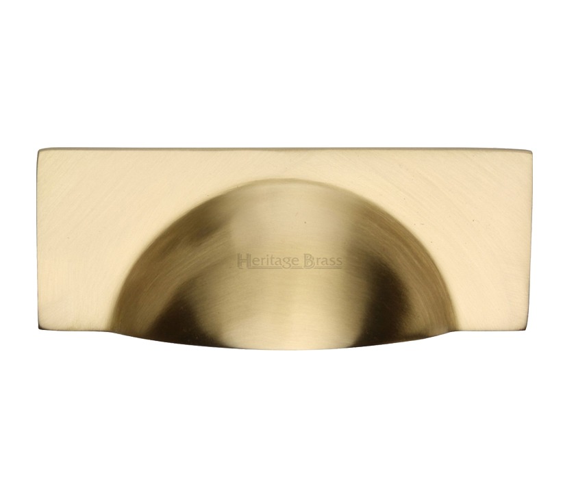 Heritage Brass Cabinet Drawer Pull Handle (57mm C/c), Satin Brass
