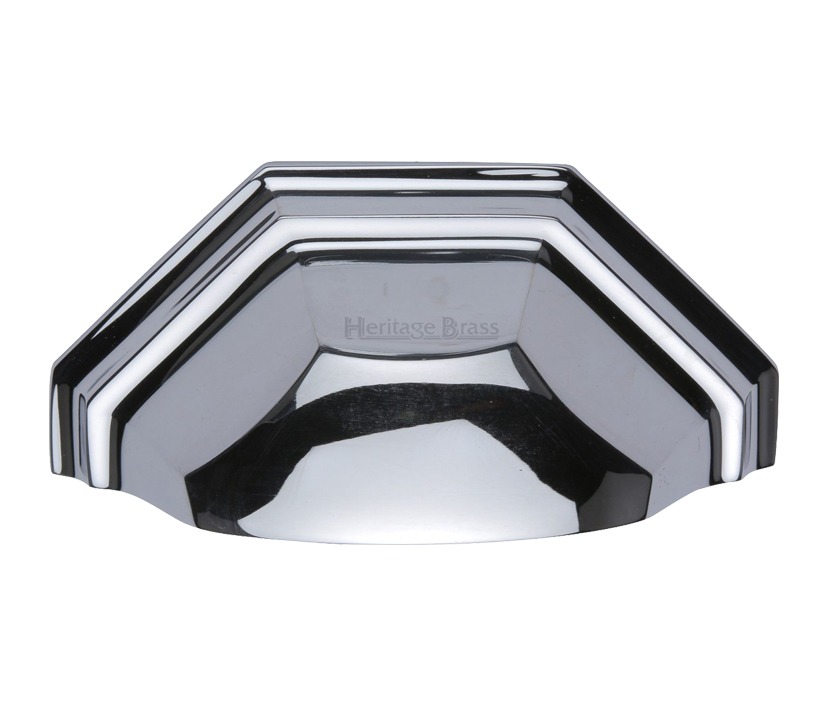 Heritage Brass Cabinet Drawer Pull Handle (89mm C/c), Polished Chrome