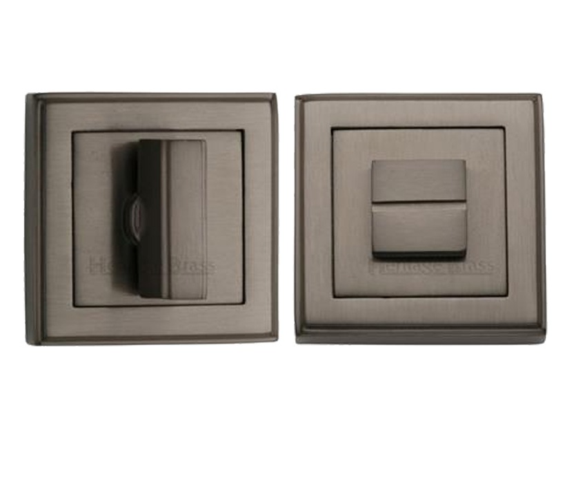 Heritage Brass Art Deco Square (54mm X 54mm) Turn & Release, Matt Bronze