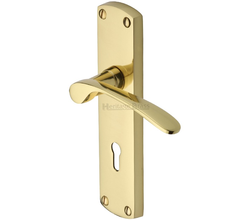 Heritage Brass Diplomat Polished Brass Door Handles(sold In Pairs)