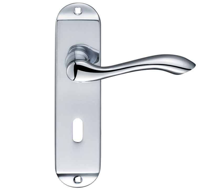 Zoo Hardware Fulton & Bray Arundel Door Handles On Backplate, Polished Chrome  (sold In Pairs)