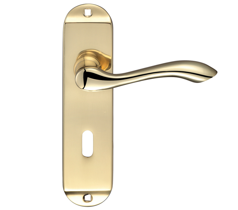 Zoo Hardware Fulton & Bray Arundel Door Handles On Backplate, Polished Brass  (sold In Pairs)