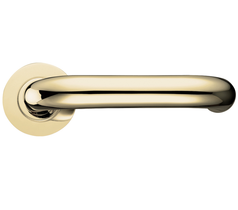 Zoo Hardware Fulton & Bray Rtd Lever On Round Rose, Polished Brass  (sold In Pairs)