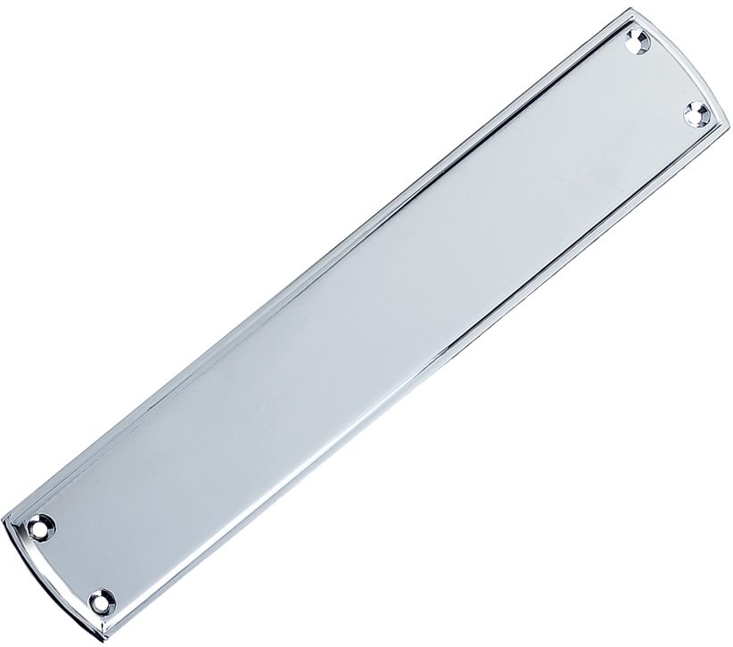 Zoo Hardware Fulton & Bray Stepped Finger Plate (382mm X 65mm), Polished Chrome