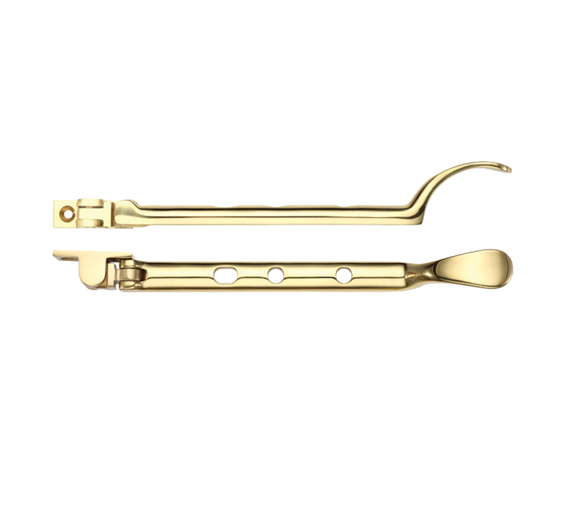 Zoo Hardware Fulton & Bray Spoon End Casement Stay (8″, 10″ Or 12″), Polished Brass