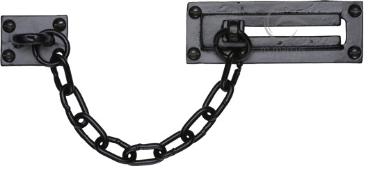 M Marcus Door Chain (106mm X 38mm), Smooth Black Iron (sold In Pairs)