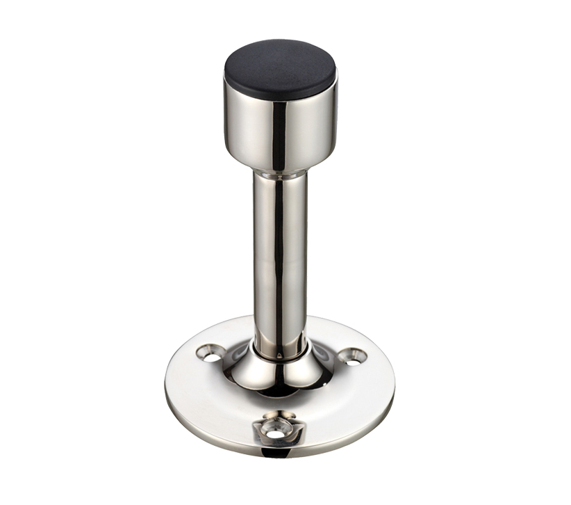 Zoo Hardware Fulton & Bray Cylinder Door Stop With Rose, Polished Nickel
