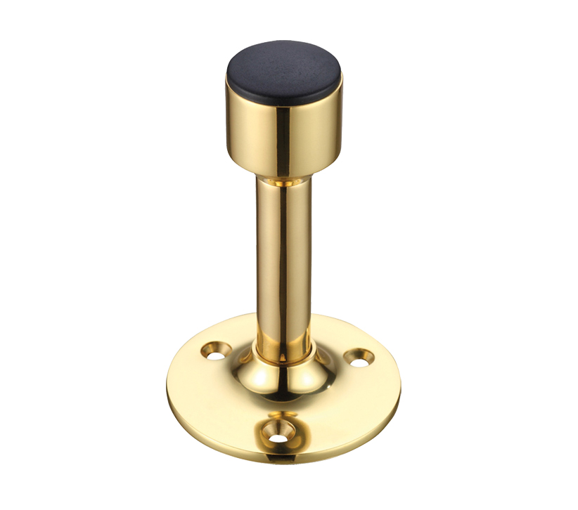 Zoo Hardware Fulton & Bray Cylinder Door Stop With Rose, Polished Brass
