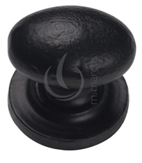 M Marcus Oval Cupboard Knob (32mm Or 38mm), Smooth Black Iron