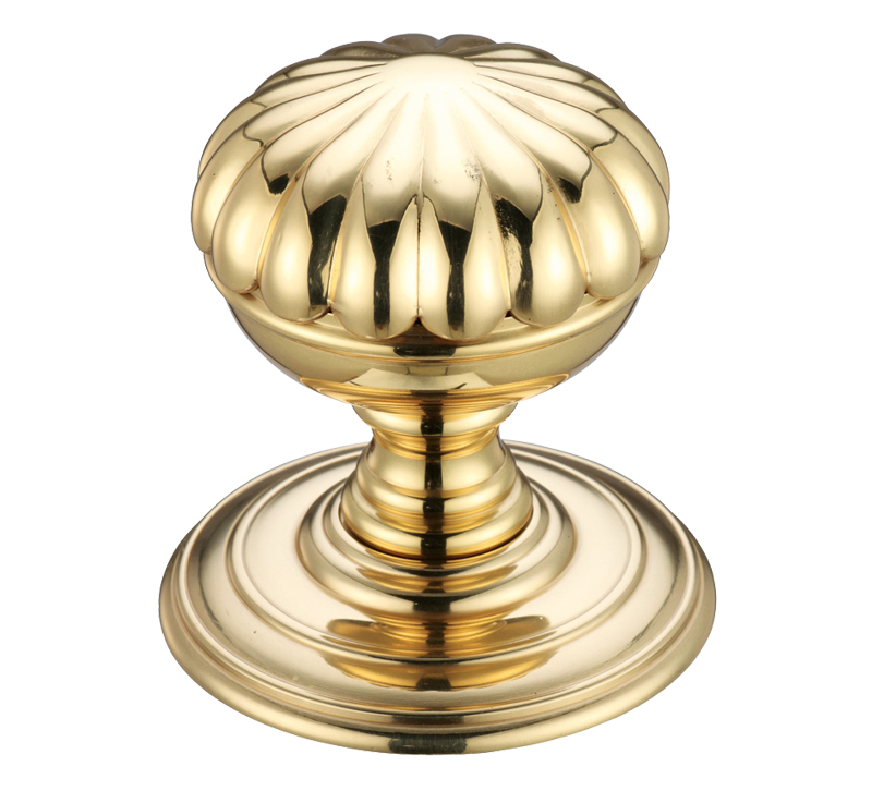 Zoo Hardware Fulton & Bray Flower Mortice Door Knobs, Polished Brass  (sold In Pairs)