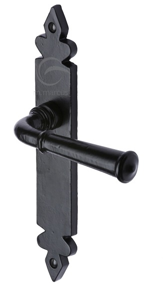 M Marcus Ludlow Door Handles, Smooth Black Iron (sold In Pairs)