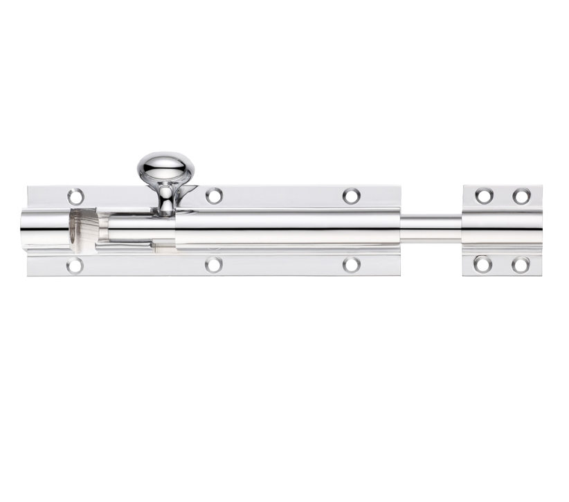 Zoo Hardware Fulton & Bray Architectural Barrel Bolt (4, 6, 8, 12, 18 Or 24 Inch), Polished Chrome