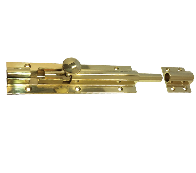 Zoo Hardware Fulton & Bray Architectural Heavy Duty Barrel Bolt (8, 12, 18, 24 Or 36 Inch), Polished Brass