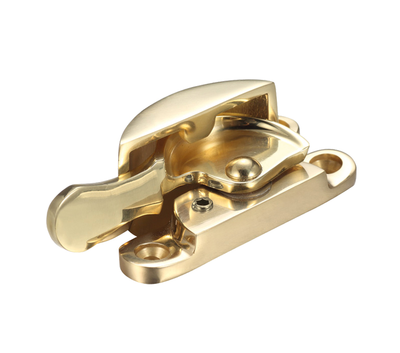 Zoo Hardware Fulton & Bray Narrow Style Locking Fitch Fastener, Polished Brass –