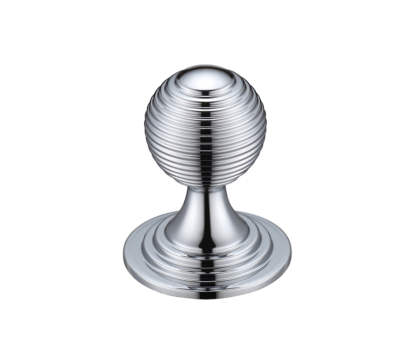 Zoo Hardware Fulton & Bray Queen Anne Ringed Cupboard Knob (25mm, 32mm Or 38mm), Polished Chrome
