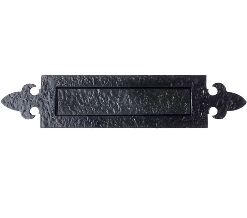 Zoo Hardware Foxcote Foundries Fleur De Lys Letter Plate (247mm X 80mm), Black Antique