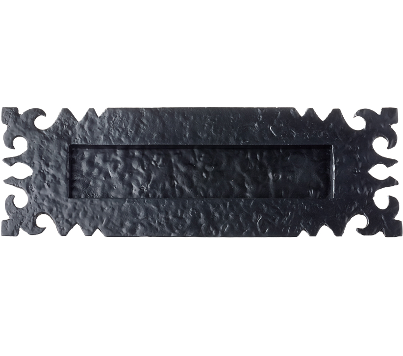Zoo Hardware Foxcote Foundries Postal Knocker Letter Plate (305mm X 107mm), Black Antique