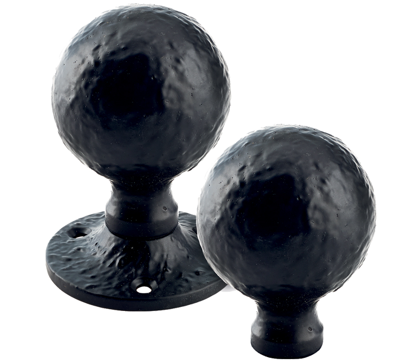 Zoo Hardware Foxcote Foundries Ball Rim Knob, Black Antique (sold In Pairs)
