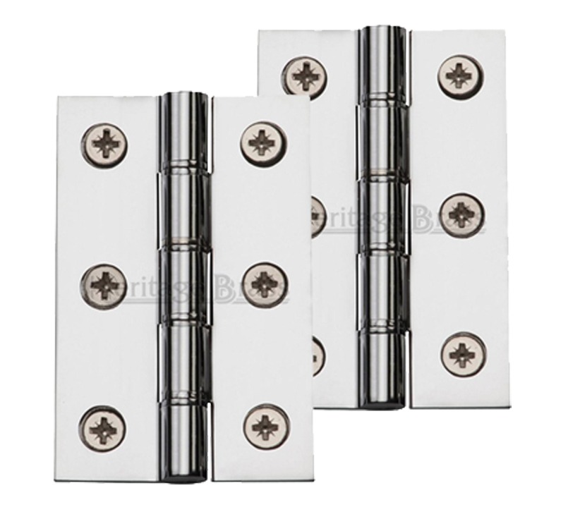 Heritage Brass 3 Inch Heavier Duty Double Phosphor Washered Butt Hinges, Polished Chrome  (sold In Pairs)