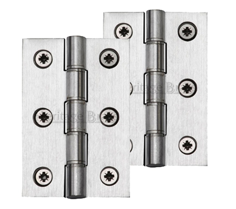 Heritage Brass 3 Inch Heavier Duty Double Phosphor Washered Butt Hinges, Satin Chrome  (sold In Pairs)