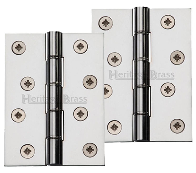Heritage Brass 4 Inch Heavier Duty Double Phosphor Washered Butt Hinges, Polished Chrome –   (sold In Pairs)