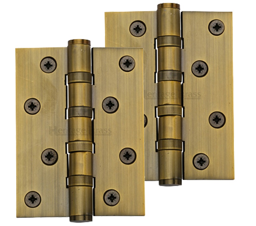 Heritage Brass 4″ X 3″ Ball Bearing (steel Pin) Hinges, Antique Brass –   (sold In Pairs)