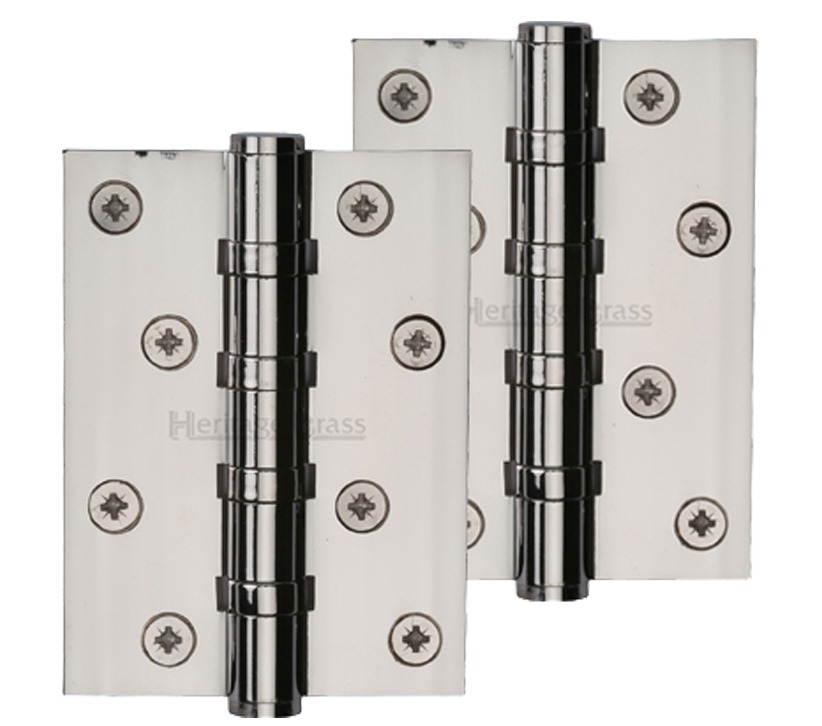Heritage Brass 4″ X 3″ Ball Bearing (steel Pin) Hinges, Polished Nickel –   (sold In Pairs)