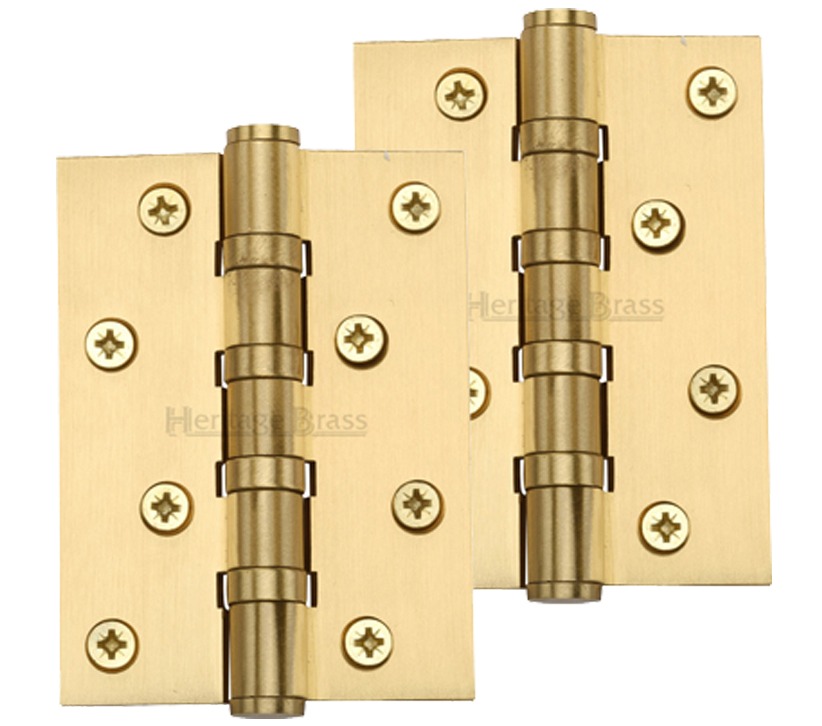 Heritage Brass 4″ X 3″ Ball Bearing (steel Pin) Hinges, Satin Brass –  (sold In Pairs)