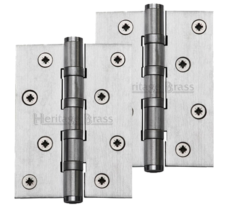 Heritage Brass 4″ X 3″ Ball Bearing (steel Pin) Hinges, Satin Chrome –  (sold In Pairs)