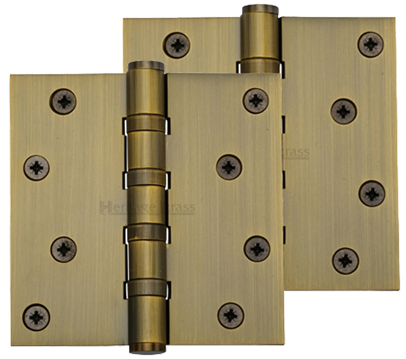 Heritage Brass 4″ X 4″ Ball Bearing (steel Pin) Hinges, Antique Brass –   (sold In Pairs)