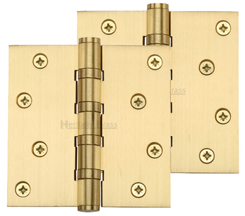 Heritage Brass 4″ X 4″ Ball Bearing (steel Pin) Hinges, Satin Brass –   (sold In Pairs)