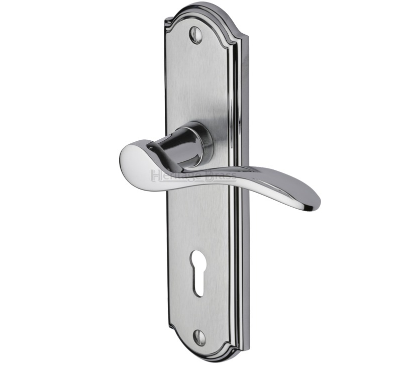 Heritage Brass Howard Apollo Finish, Polished Chrome & Satin Chrome Door Handles (sold In Pairs)