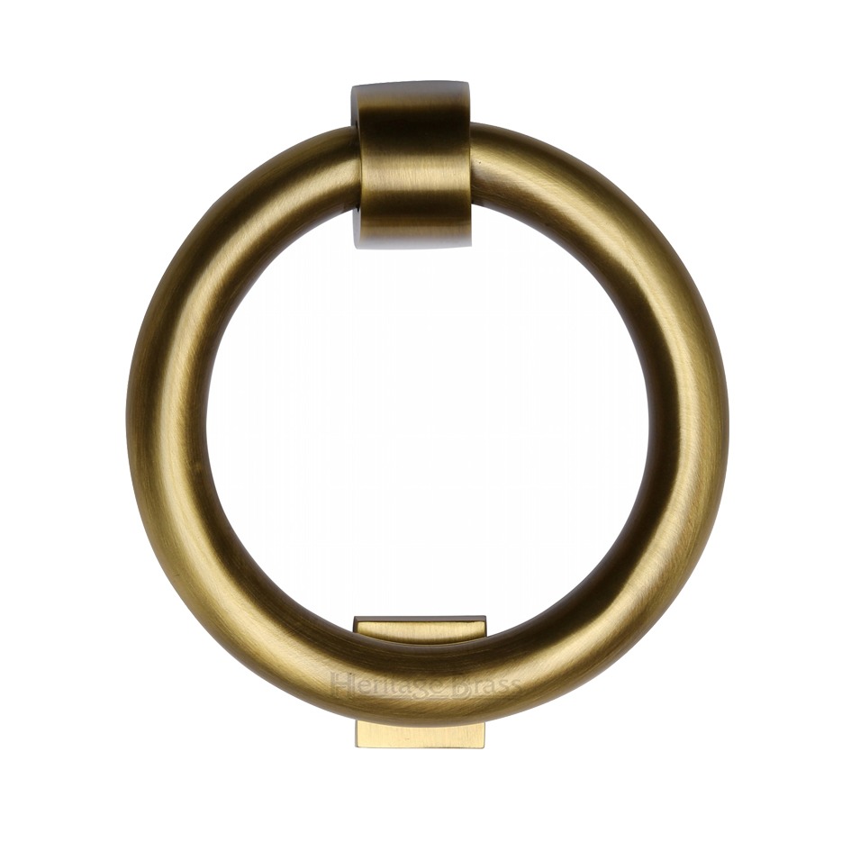 Heritage Brass Ring Door Knocker, Antique Brass