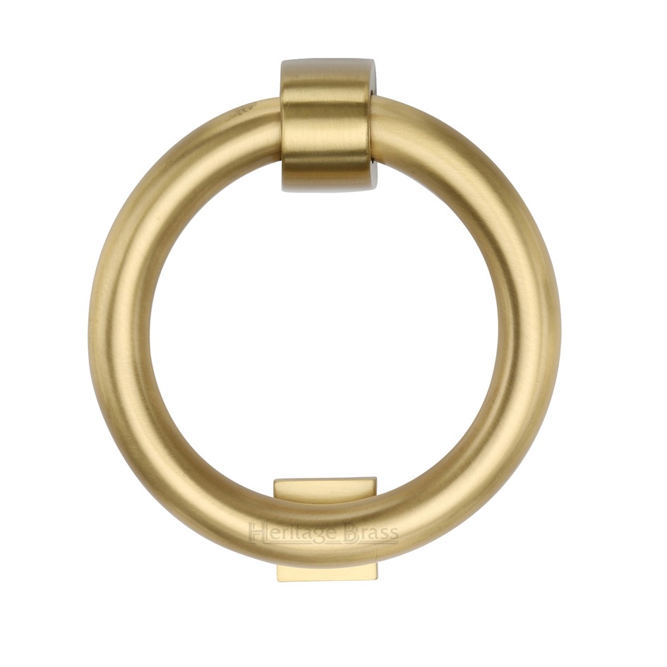 Heritage Brass Ring Door Knocker, Satin Brass