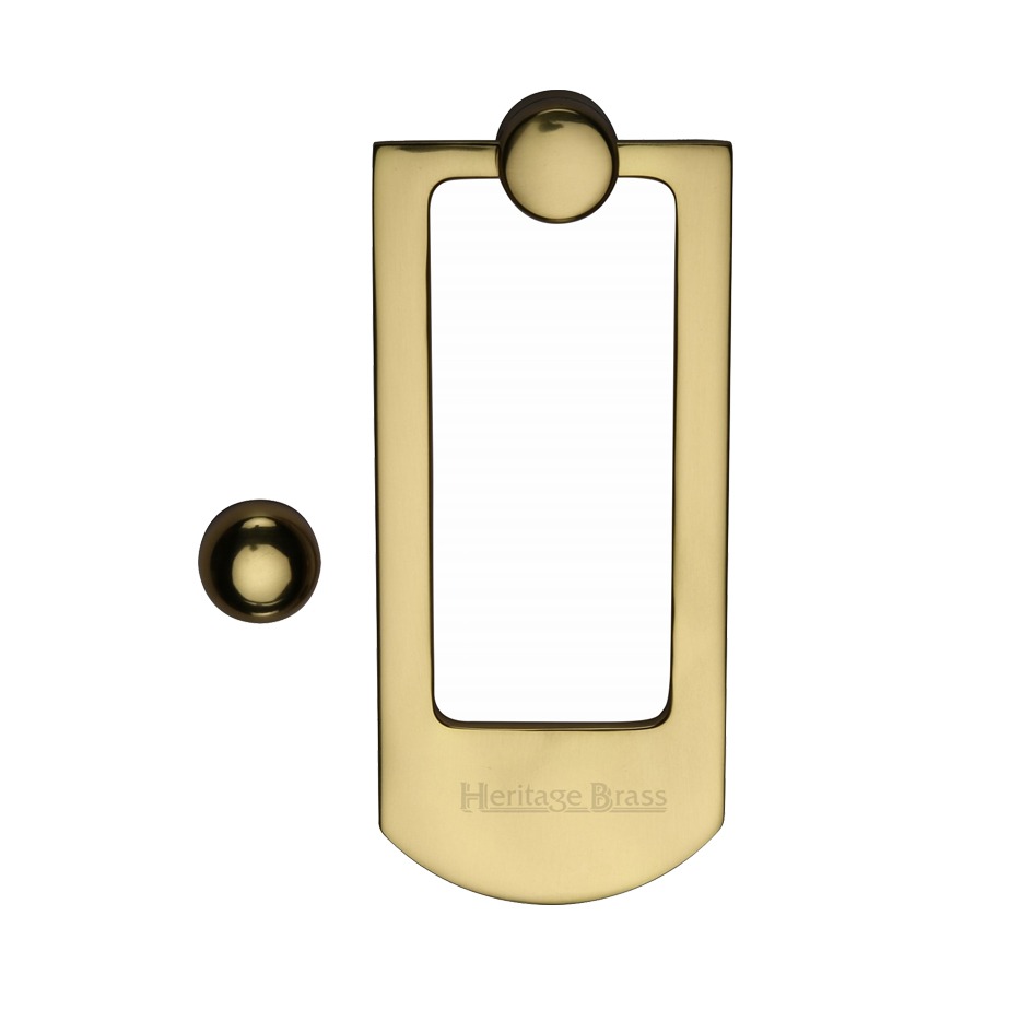 Heritage Brass Contemporary Door Knocker, Polished Brass