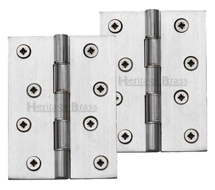 Heritage Brass 4 Inch Double Phosphor Washered Butt Hinges, Satin Chrome –   (sold In Pairs)