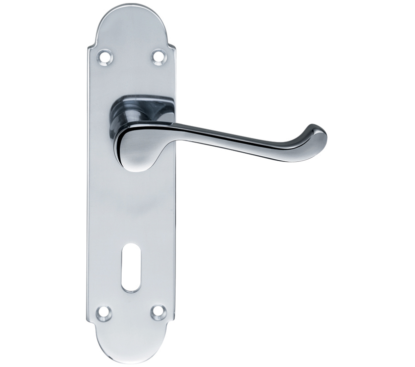 Zoo Hardware Project Range Oxford Door Handles On Backplate, Polished Chrome (sold In Pairs)