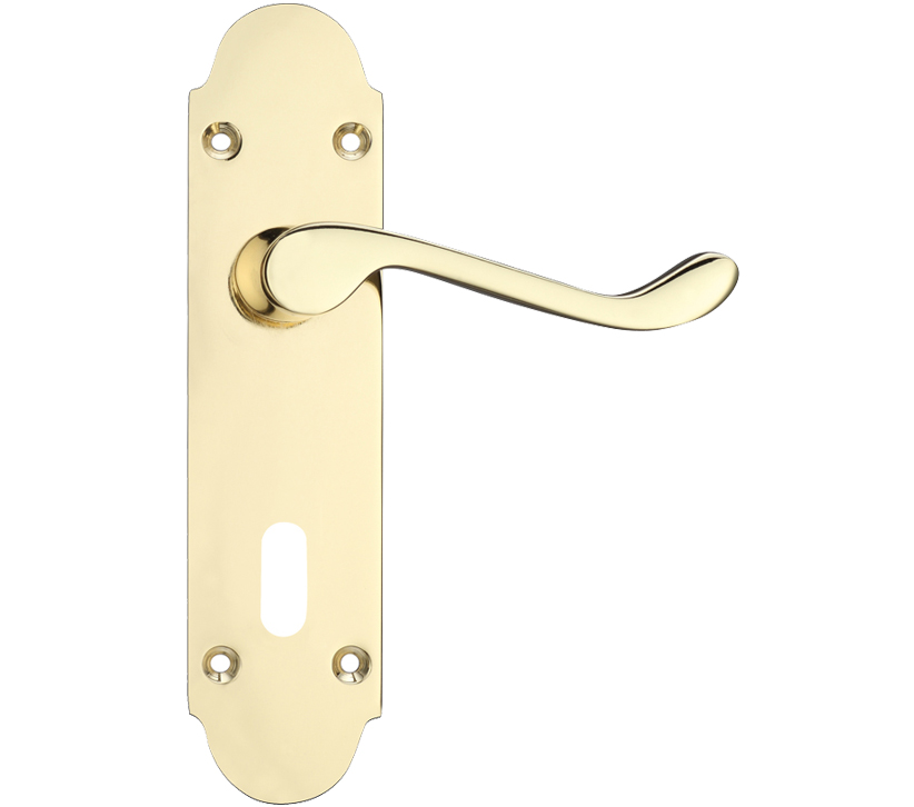 Zoo Hardware Project Range Oxford Door Handles On Backplate, Electro Brass (sold In Pairs)