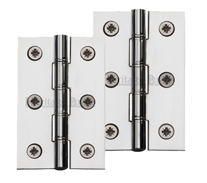 Heritage Brass 3 Inch Double Phosphor Washered Butt Hinges, Polished Chrome  (sold In Pairs)