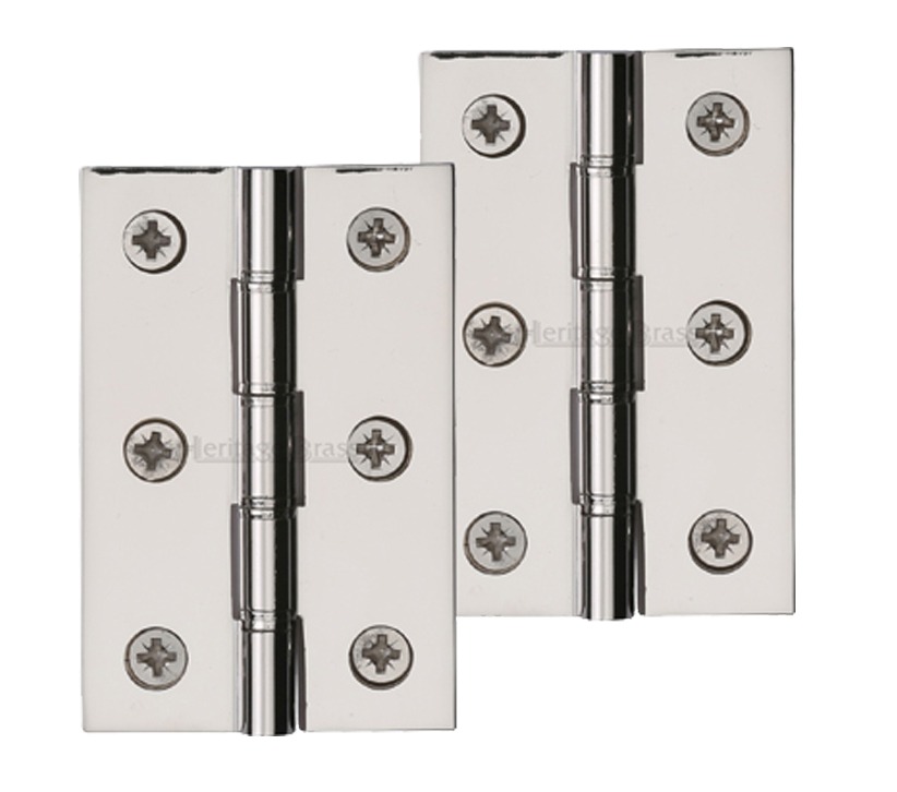 Heritage Brass 3 Inch Double Phosphor Washered Butt Hinges, Polished Nickel  (sold In Pairs)