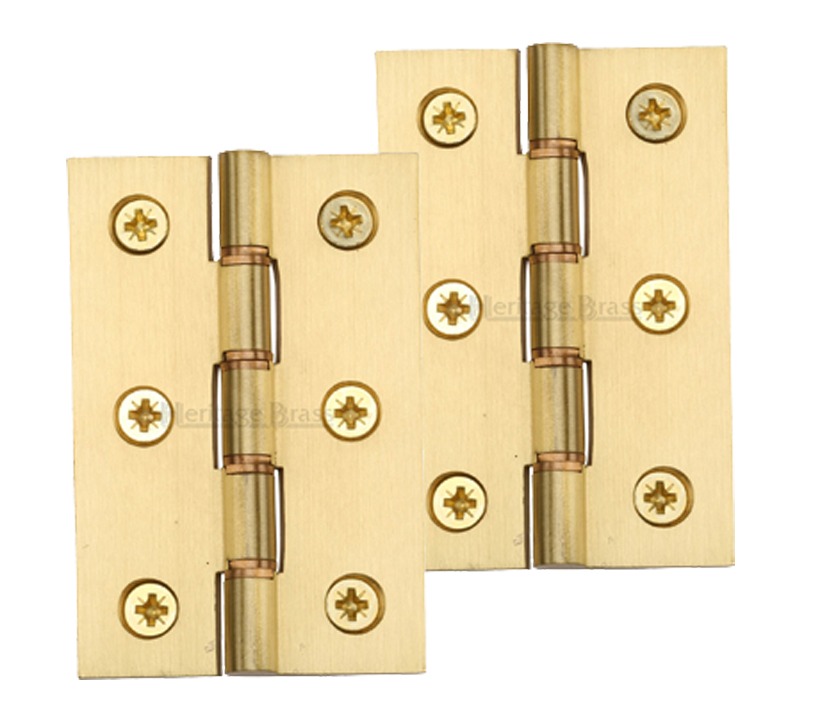 Heritage Brass 3 Inch Double Phosphor Washered Butt Hinges, Satin Brass  (sold In Pairs)