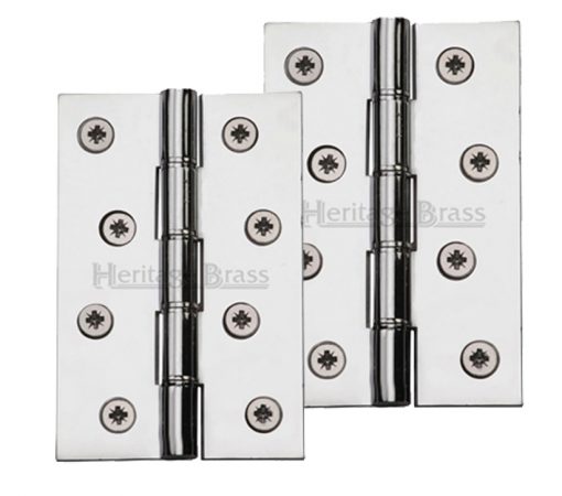 Heritage Brass 4" x 2 5/8" Double Phosphor Washered Butt Hinges, Polished Chrome (sold in pairs)