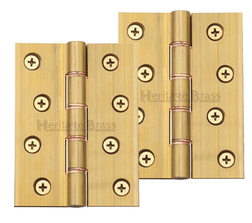 Heritage Brass 4 Inch Double Phosphor Washered Butt Hinges, Natural Brass  (sold In Pairs)