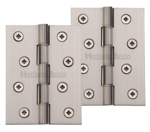 Heritage Brass 4 Inch Double Phosphor Washered Butt Hinges, Satin Nickel - (sold in pairs)