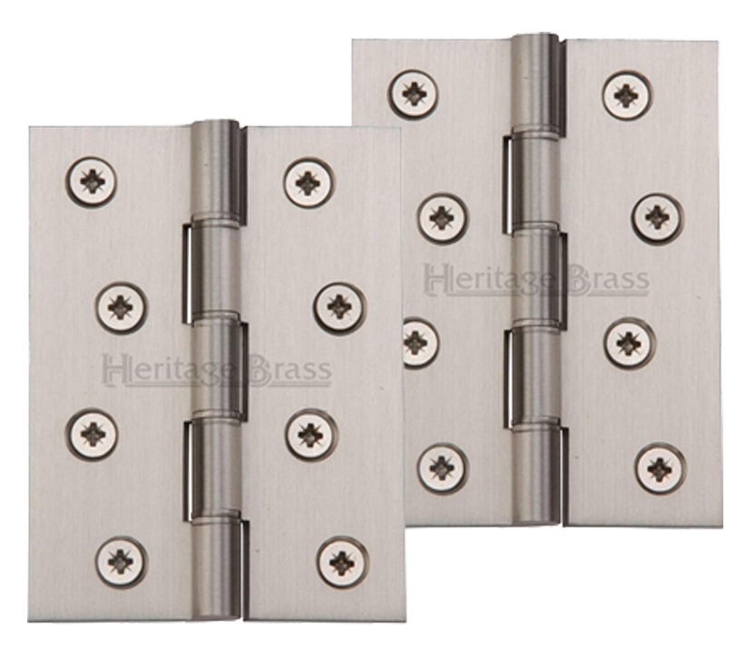 Heritage Brass 4 Inch Double Phosphor Washered Butt Hinges, Satin Nickel –   (sold In Pairs)