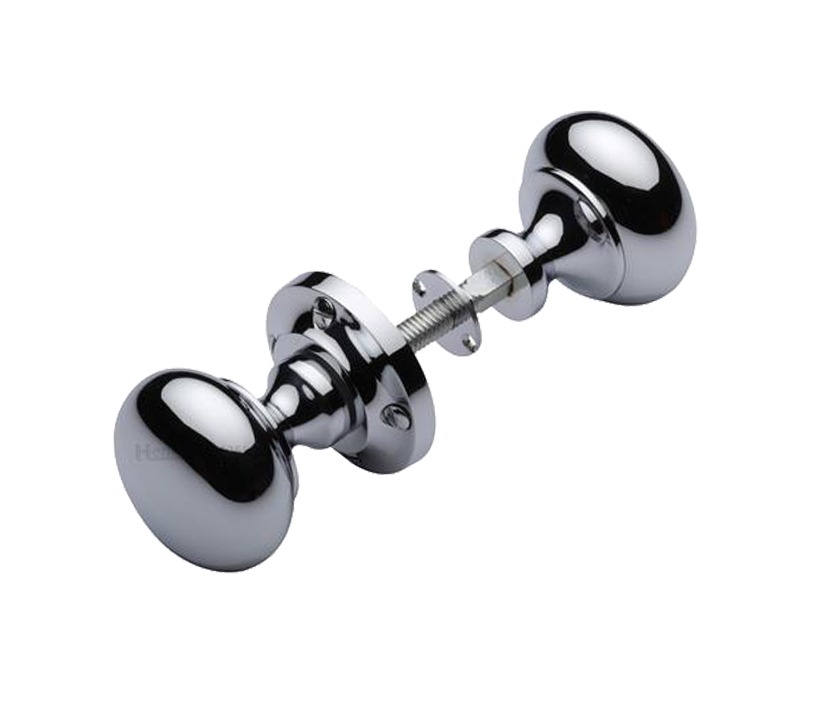 Heritage Brass Victoria Rim Door Knobs, Polished Chrome (sold In Pairs)
