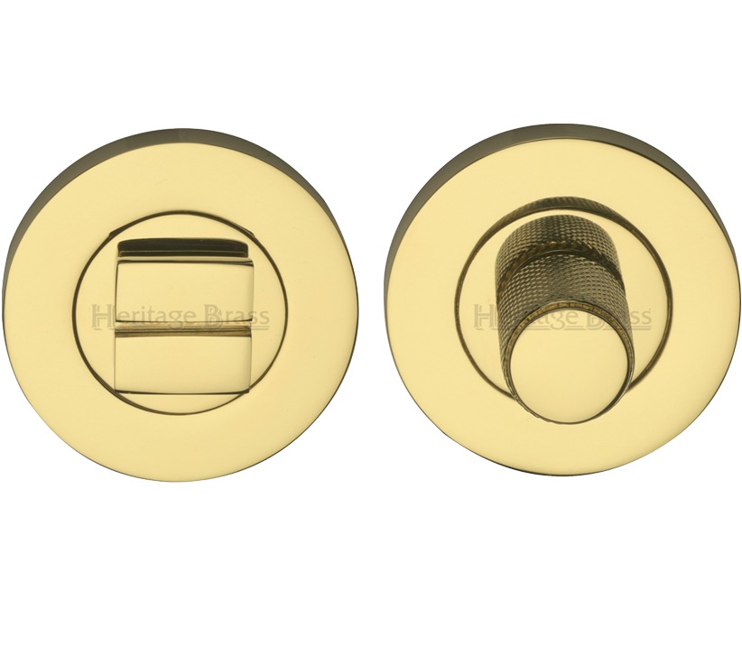 Heritage Brass Round Knurled Turn & Release (53mm Diameter), Polished Brass
